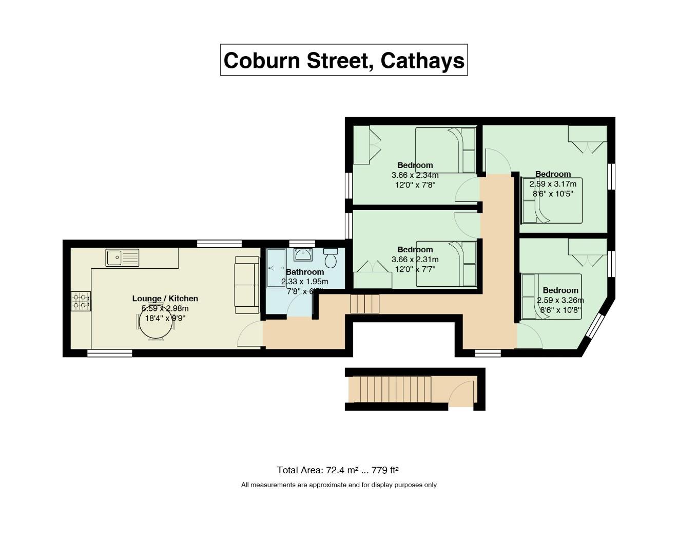 Floorplan for Coburn Street, Cathays, Cardiff